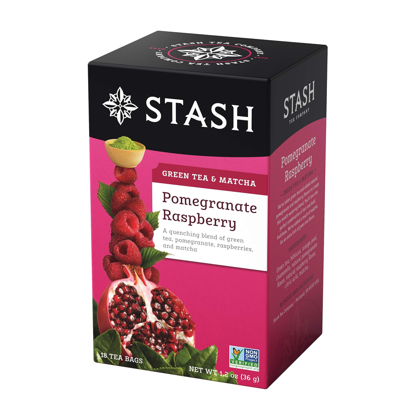 Stash | Pomegranate Raspberry Green Tea & Matcha 18 Bags