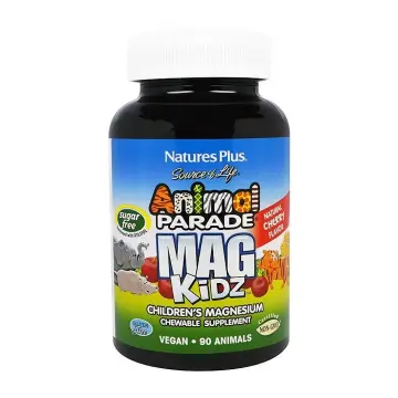 Nature's Plus | Animal Parade Magkidz Sugar Free Chewable Magnesium Cherry Flavour 90 Tablets