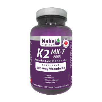 Naka Platinum | Vitamin K2 100mcg M-7 Form Vegetarian Capsules