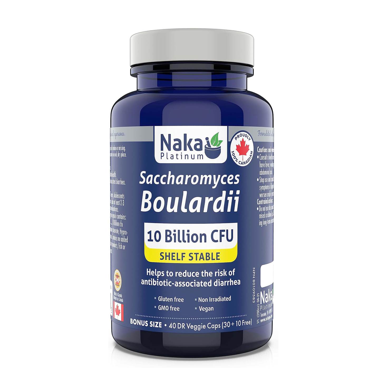 Naka Platinum | Saccharomyces Boulardii 10 Billion Strength Vegetarian Capsules