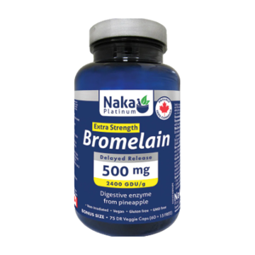 Naka Platinum | Extra Strength Bromelain 500mg Delayed Release Vegetarian Capsules
