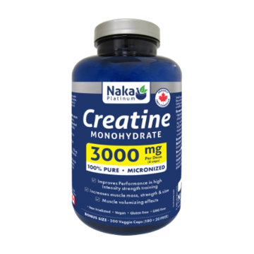 Naka Platinum | Creatine Monohydrate 3000mg Per Dose Veggie Capsules