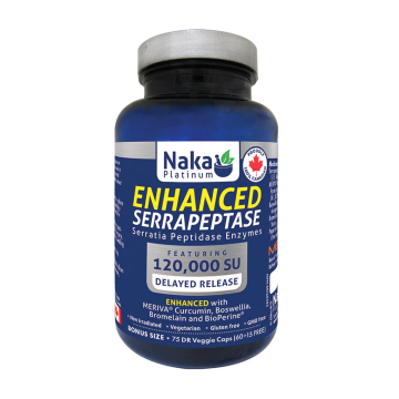 Naka Platinum | Serrapeptase (Serratia Peptidase Enzymes) 120000 SU Delayed Release Vegetarian Capsules