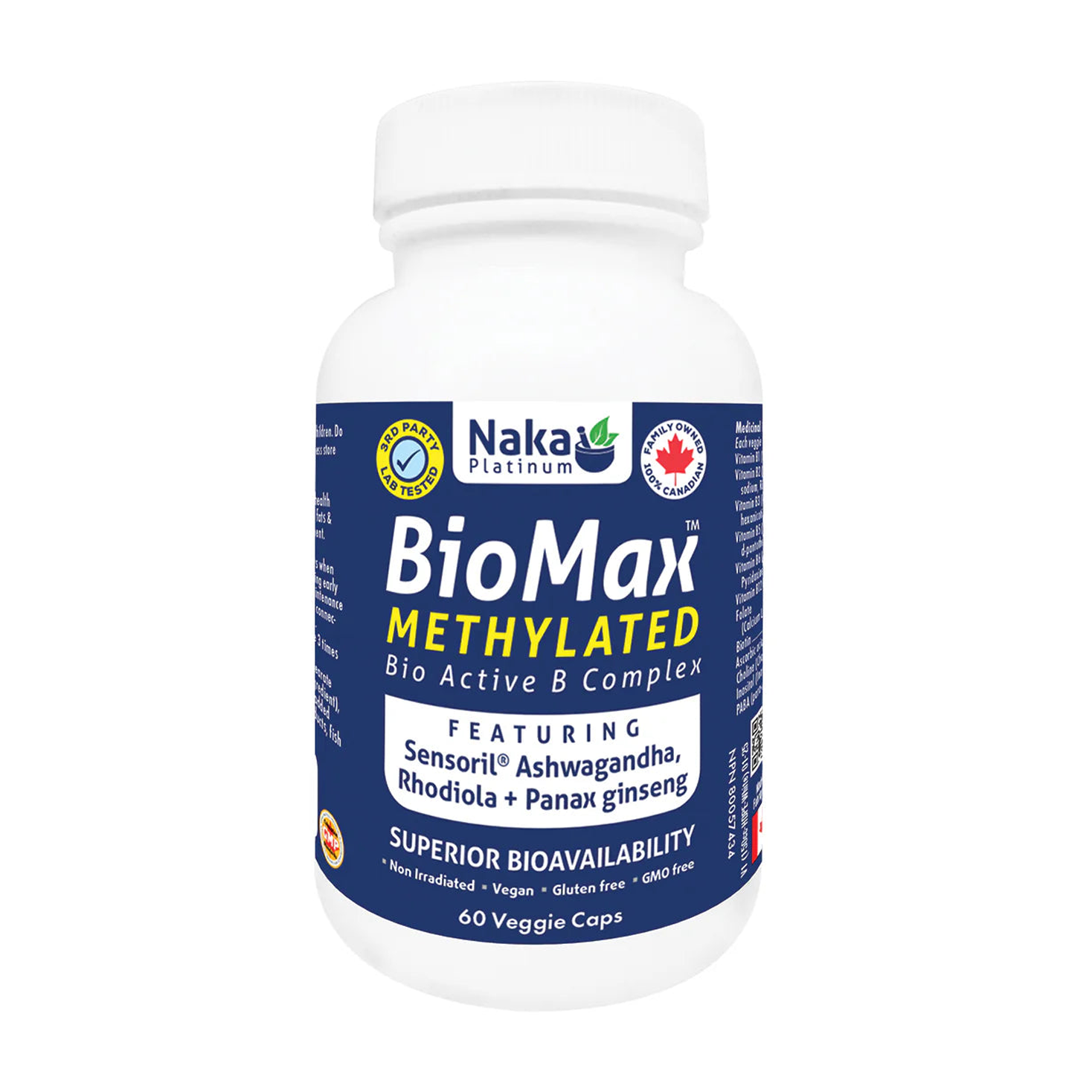 Naka Platinum | BioMax Methylated Active B Complex Vegetarian Capsules