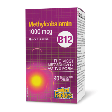 Natural Factors | Vitamin B12 Methylcobalamin 1000mcg Sublingual Tablets
