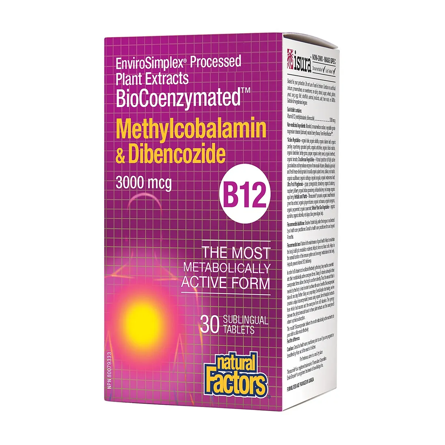 Natural Factors | BioCoenzymated Methylcobalamin & Dibencozide B12 3000mcg Sublingual Tablets