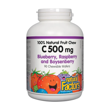 Natural Factors | Vitamin C 500mg Mixed Berry Chewable Wafers