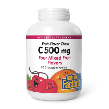 Natural Factors | Vitamin C 500mg Mixed Fruit Chewable Wafers