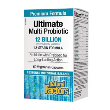 Natural Factors | Ultimate Multi Probiotic 12 Billion Live Cultures 12-Strain Formula Veggie Capsules