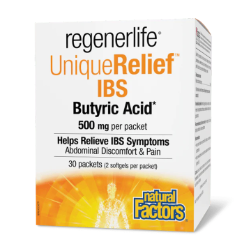 Natural Factors | Regenerlife UniqueRelief IBS Butyric Acid 500mg Packets 30's