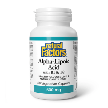 Natural Factors | Alpha Lipoic Acid B1 & B2 600mg Vegetarian Capsules