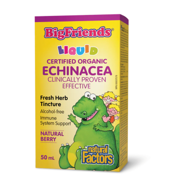 Natural Factors | Big Friends Organic Echinacea No Alcohol Natural Berry Flavour Tincture 50ml