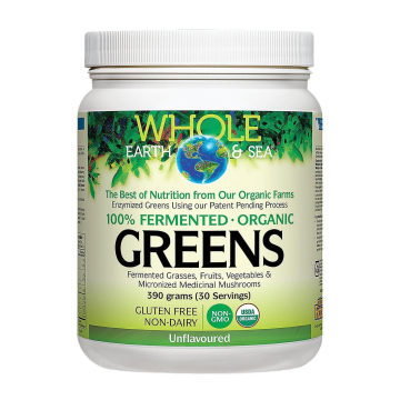 Natural Factors | Whole Earth & Sea Fermented & Organic Unflavoured Greens Powder