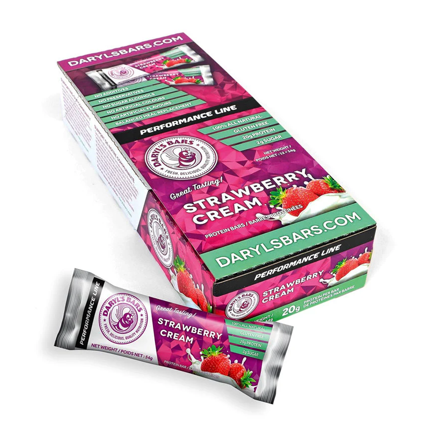 Daryl's Bars | Strawberry Cream Protein Bar 54g