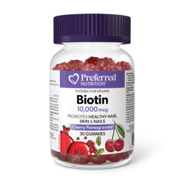 Preferred Nutrition | Biotin 10,000mcg Cherry Pomegranate Flavoured Gummies 30's