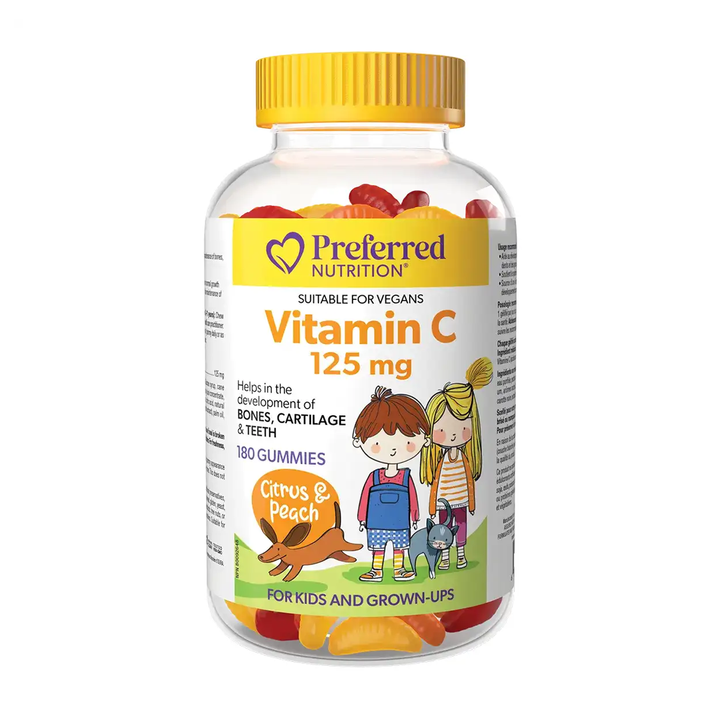 Preferred Nutrition | Vitamin C 125mg Citrus & Peach Flavoured Gummies 180's