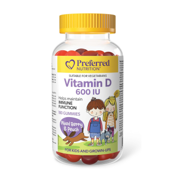 Preferred Nutrition | Vitamin D 600IU Mixed Berry & Peach Gummies