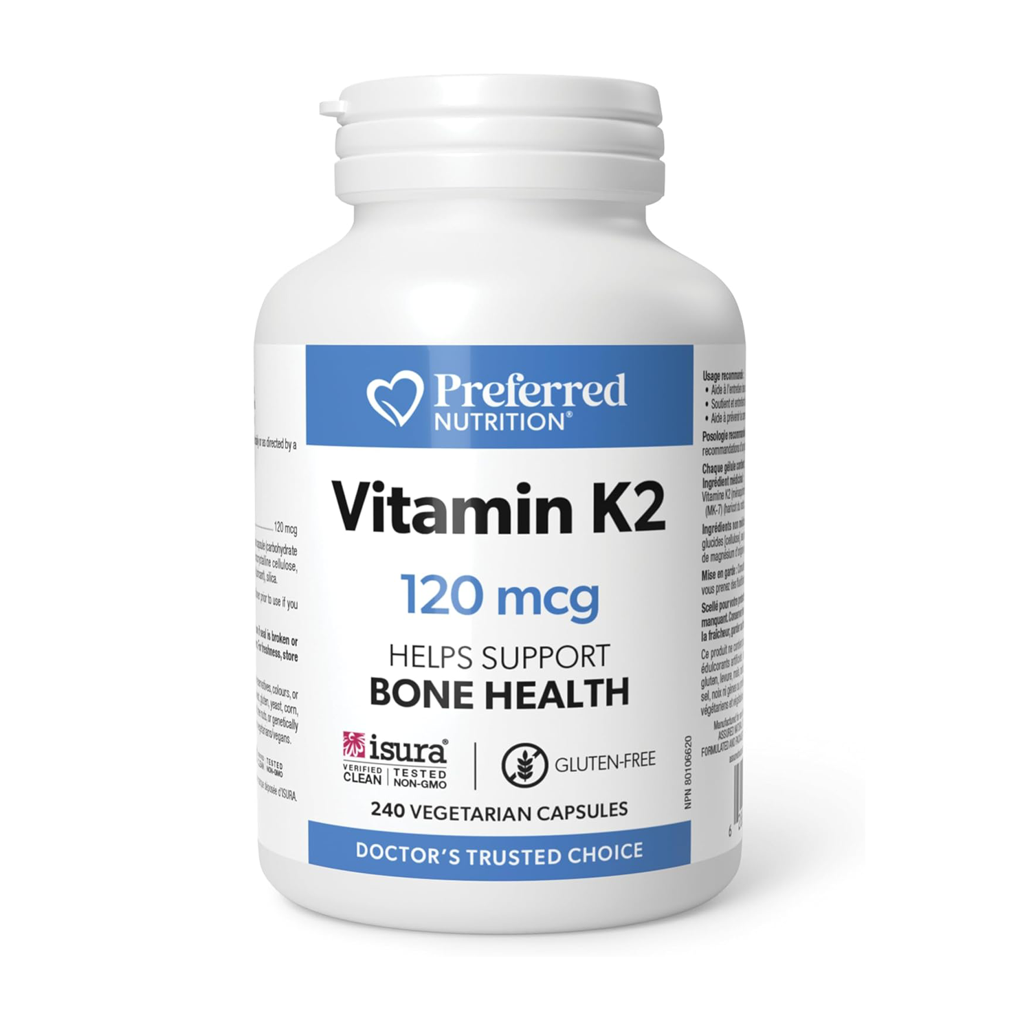 Preferred Nutrition | Vitamin K2 120mcg Vegetarian Capsules 240's