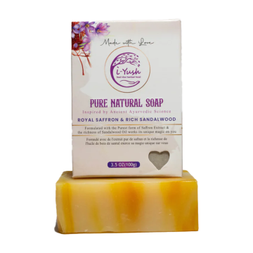 I-Yush Naturals | Royal Saffron & Rich Sandalwood Natural Bar Soap 100g