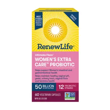 Renew Life | Ultimate Flora Womens Extra Care 50 Billion Live Cultures Probiotic Veggie Capsules