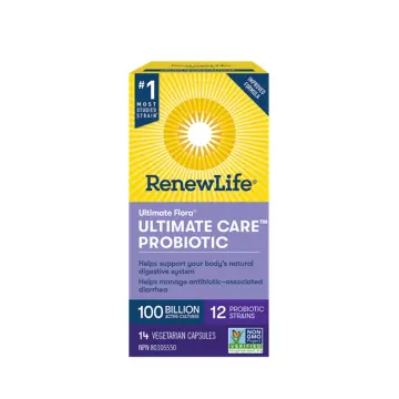 Renew Life | Ultimate Flora Ultimate Care 100 Billion 12-Strain Probiotic 14 Vegetarian Capsules