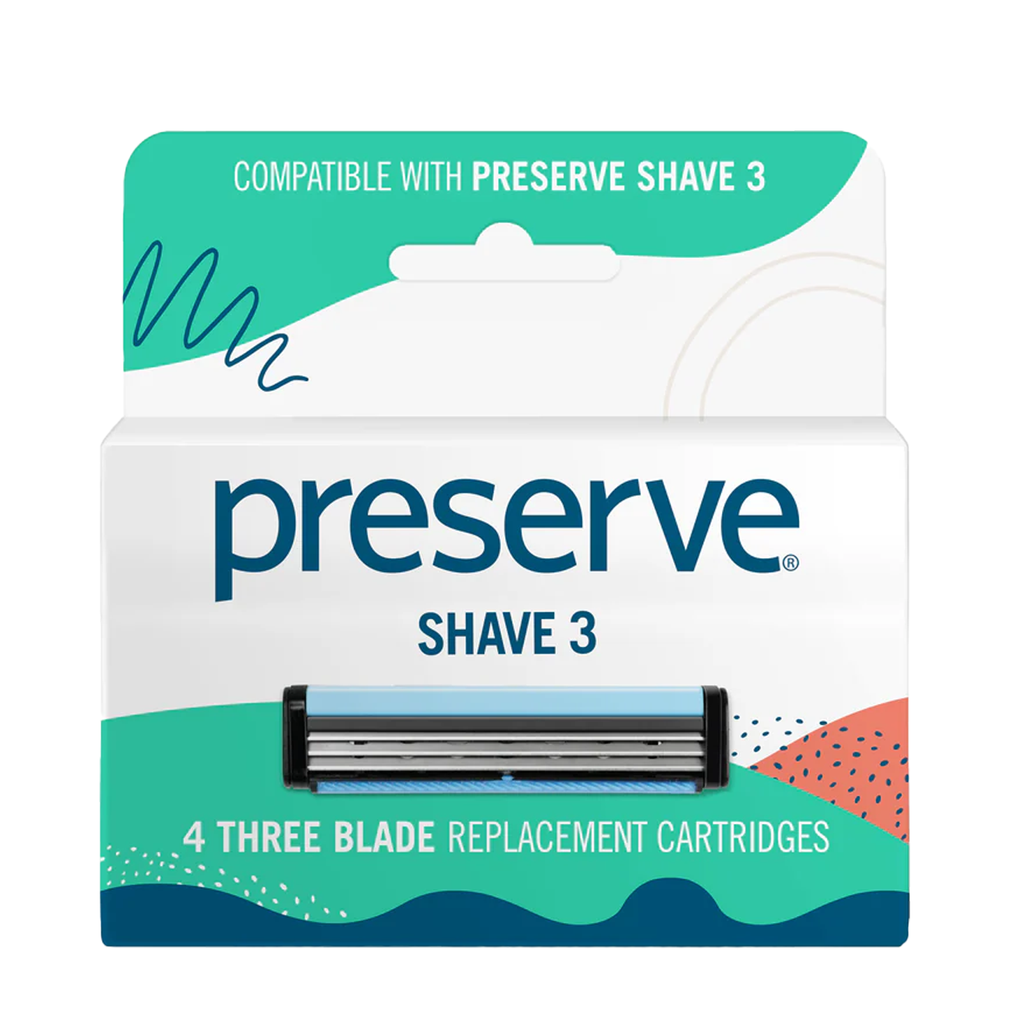 Preserve | Recycled Shave 3 Razor Replacement Cartridges 4pk