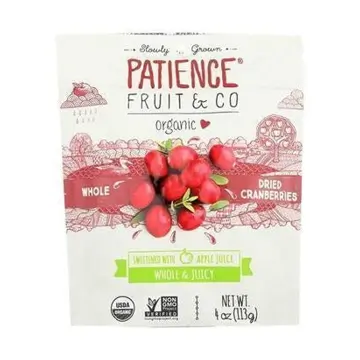 Patience Fruit & Co. | Whole Dried Cranberries Sweetened With Apple Juice 113g