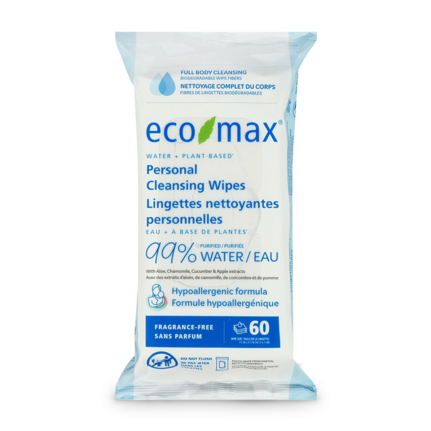 Ecomax | Personal Cleansing Wipes 60pk