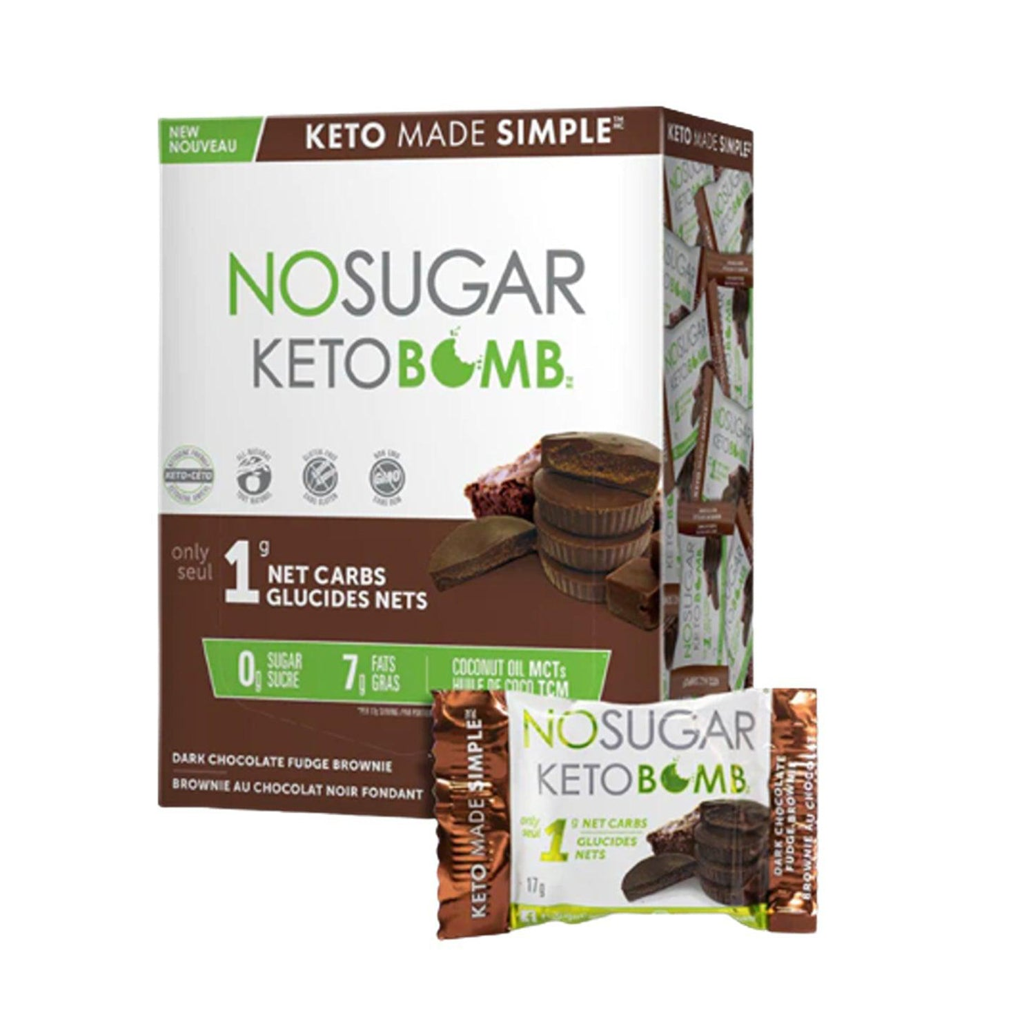 No Sugar | Dark Chocolate Fudge Brownie Keto Bomb 10x17g