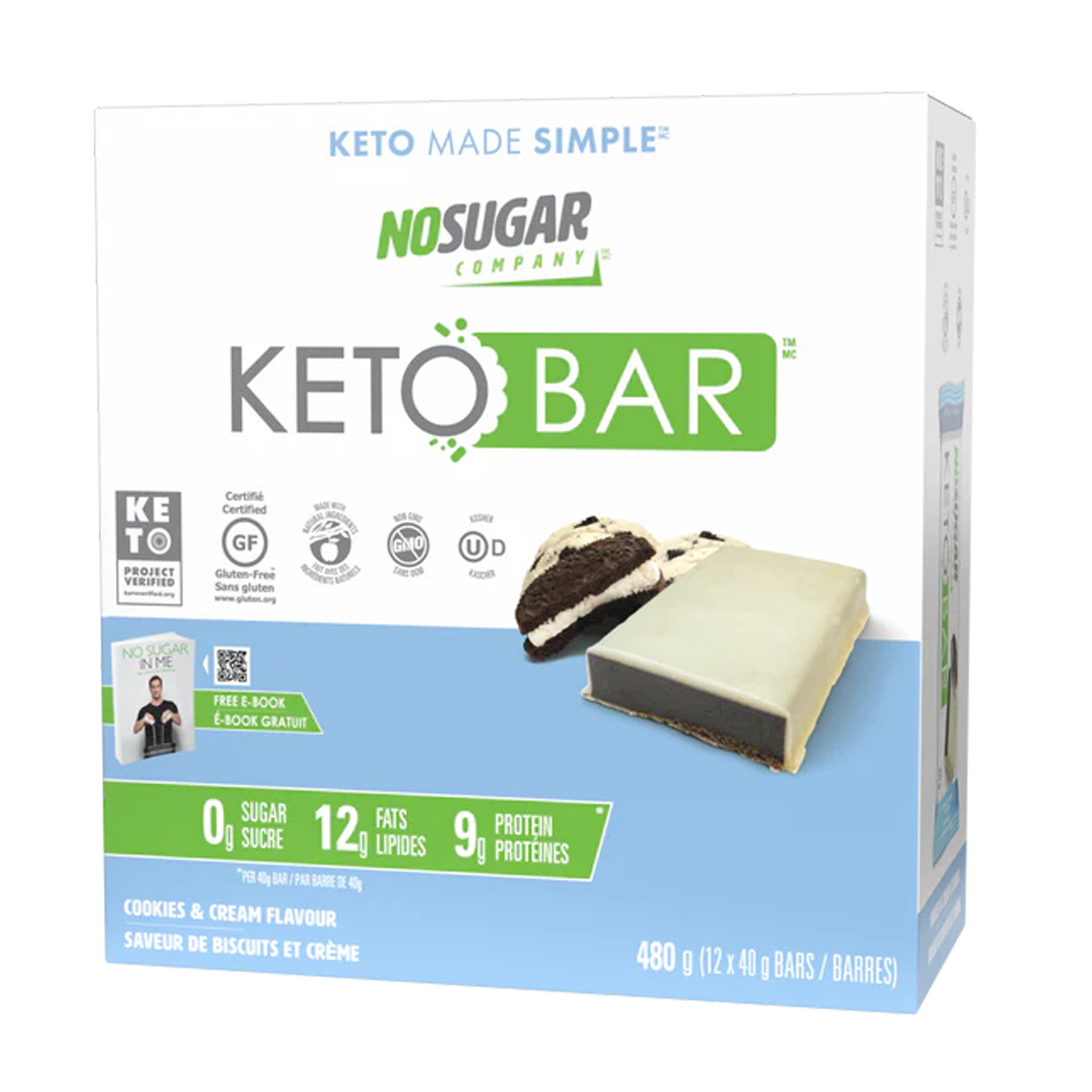 No Sugar Company | Cookies & Cookies Keto Bar Box (12x40g) Net Wt. 480g
