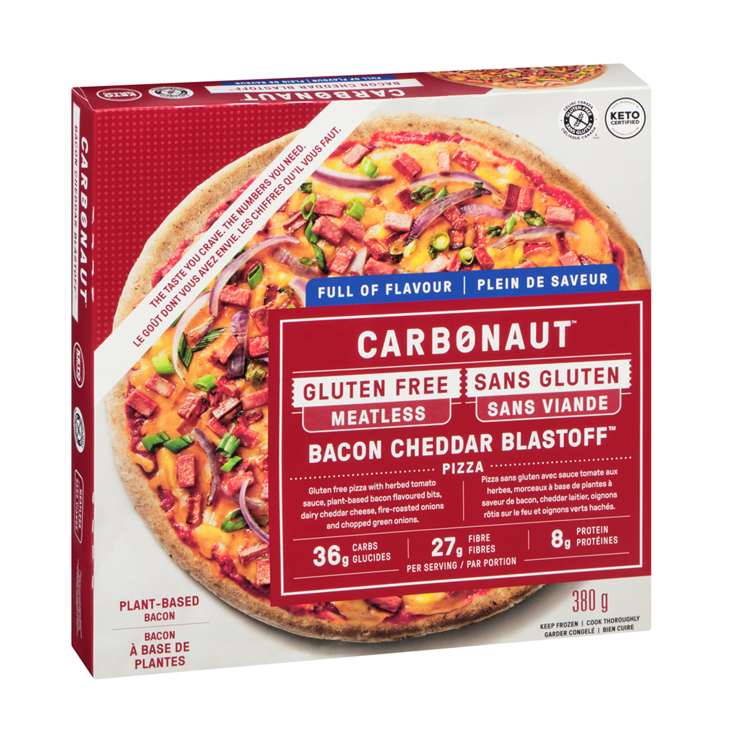 Carbonaut | Gluten Free Meatless Bacon Cheddar Blastoff Pizza 380g