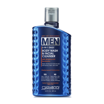 Giovanni | Men 2-In-1 Daily Body Wash & Facial Cleanser With Ginseng + Eucalyptus 499ml
