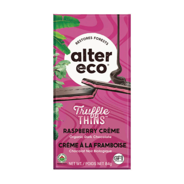 Alter Eco | Raspberry Creme Truffle Thins Chocolate Bar 84g