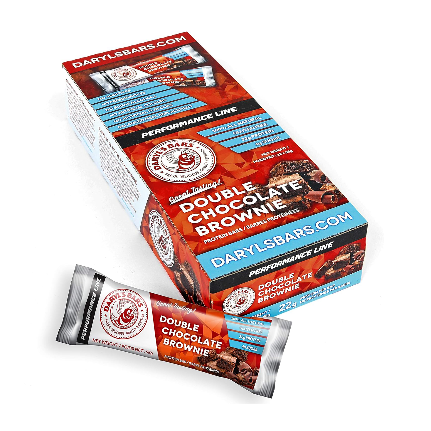 Daryl's Bars | Double Chocolate Brownie Protein Bar 58g