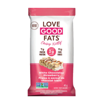 Love Good Fats | Chewy White Chocolatey Strawberry Bar 40g