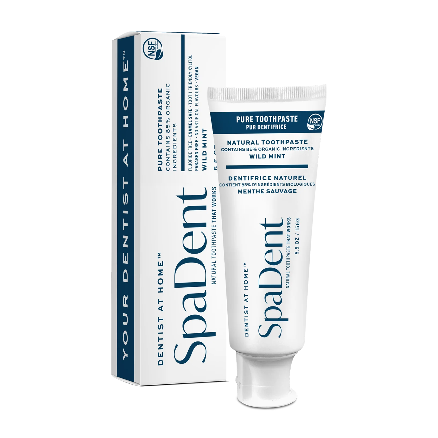 SpaDent Naturals | Pure Toothpaste 85% Organic Wild Mint 156g