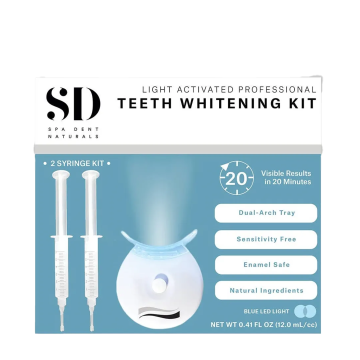 SpaDent Naturals | Teeth Whitening Kit Blue LED Light 12ml