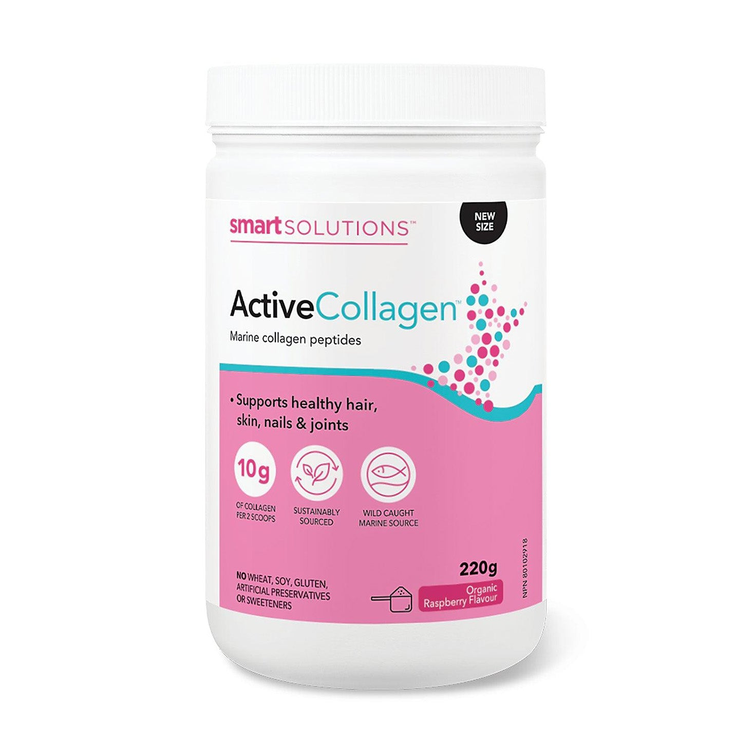 Smart Solutions | Active Collagen Raspberry Flavour Powder 220g