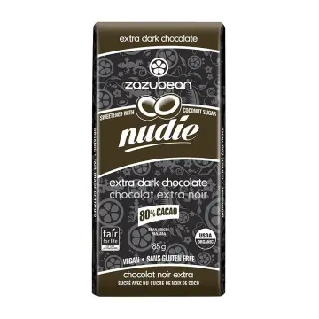 Zazubean | Nudie Extra Dark Chocolate Bar 80% Cacao