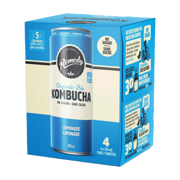 Remedy | Organic Lemonade Kombucha 4pk