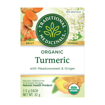 Traditional Medicinals | Turmeric With Meadowsweet & Ginger Herbal Tea 16 Bags