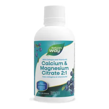 Nature's Way | Calcium & Magnesium Citrate 2:1 With Vitamin K2 And Collagen Blueberry Flavour Liquid