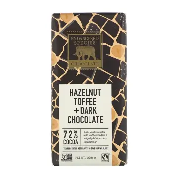 Endangered Species | 72% Cacao Hazelnut & Toffee Dark Chocolate Bar