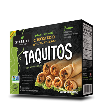 Starlite Cuisine | Chorizo & Black Bean Style Taquitos 6pk 298g