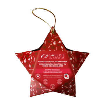 Galerie Au Chocolat | Star Ornament Choc Snowmen 100g