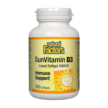 Natural Factors | SunVitamin D3 1000IU Softgels 500's