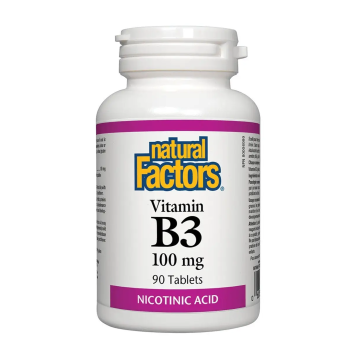 Natural Factors | Vitamin B3 (Nicotinic Acid) 100mg Tablets