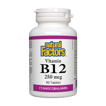 Natural Factors | Vitamin B12(Cyanacolbalamin) 250mcg Tablets 90's