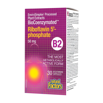 Natural Factors | BioCoenzymated B2 Riboflavin 5-Phosphate 50mg Vegetarian Capsules