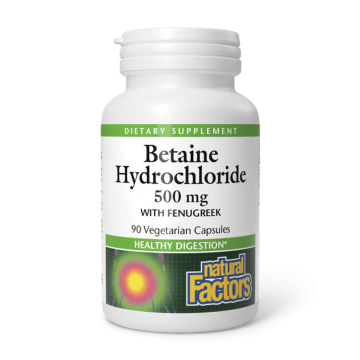 Natural Factors | Betaine Hydrochloride With Fenugreek Veggie Caps